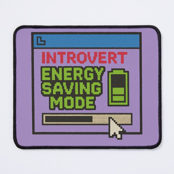 Item preview, Introvert Energy Saving Mode – Retro Pixel Humor designed and sold by Mad Factory Designs.