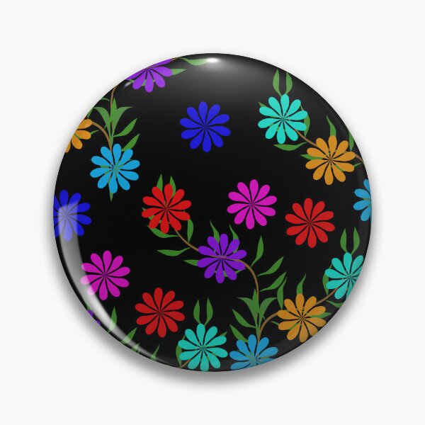 Item preview, Multi Color Daisy Flower Seamless Pattern on Black Background designed and sold by Ei-Ei.
