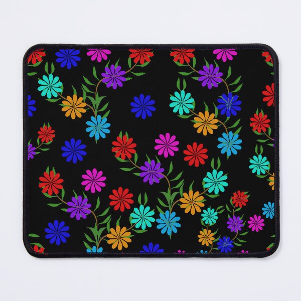 Item preview, Multi Color Daisy Flower Seamless Pattern on Black Background designed and sold by Ei-Ei.