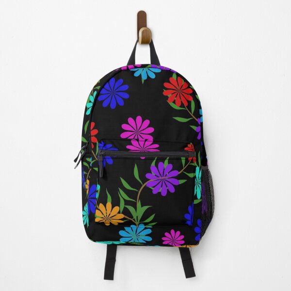 Item preview, Multi Color Daisy Flower Seamless Pattern on Black Background designed and sold by Ei-Ei.