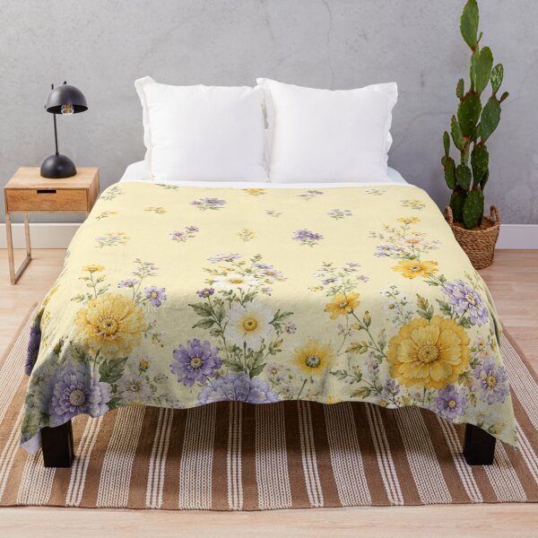 Item preview, Wildflower Border Pattern | Soft Yellow Cottage Garden Floral A-Line Dress Print designed and sold by Atum&Art.