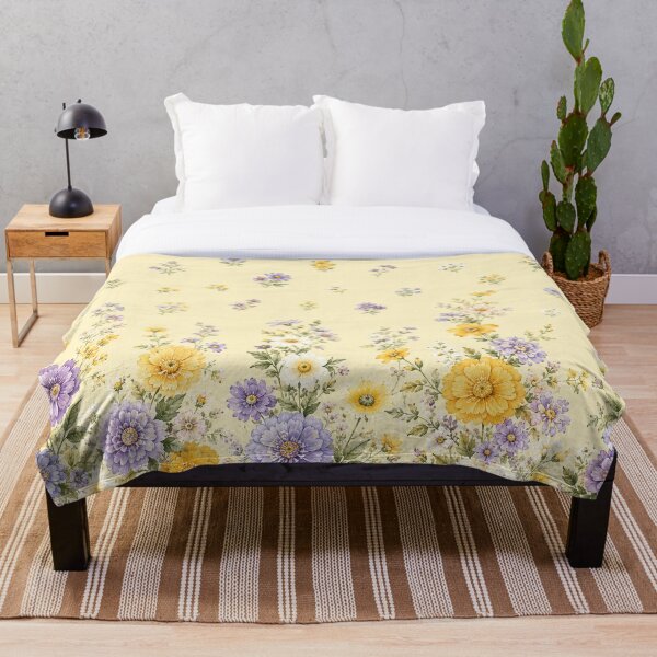 Item preview, Wildflower Border Pattern | Soft Yellow Cottage Garden Floral A-Line Dress Print designed and sold by Atum&Art.