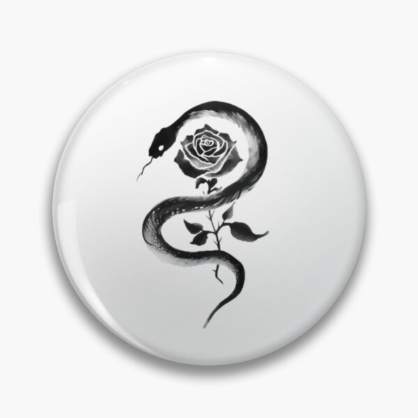Item preview, Black Snake and Rose Tattoo Style Illustration designed and sold by ByKayaPrints.