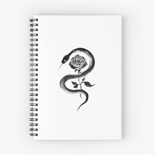 Item preview, Black Snake and Rose Tattoo Style Illustration designed and sold by ByKayaPrints.