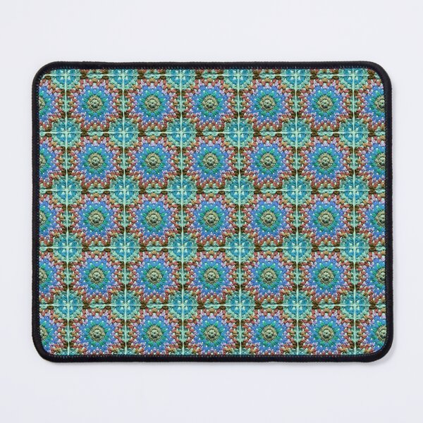 Item preview, Granny Square Crochet Pattern Seventies Retro Green Pastel-Blue Pattern designed and sold by taiche.