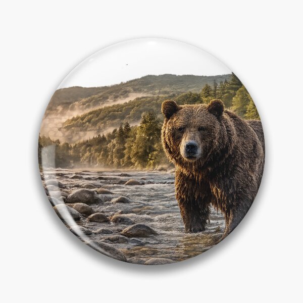 Artikelvorschau, Majestätischer Braunbär im Gebirgsbach | Bieszczady Wildlife Art entworfen und verkauft von JMDG Studio.