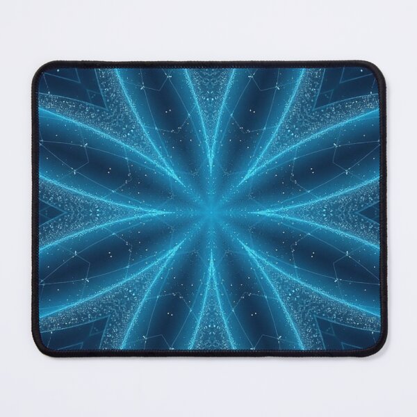 Item preview, Blue Neon Geometric Mandala Pattern designed and sold by IntelliMindDesigns.