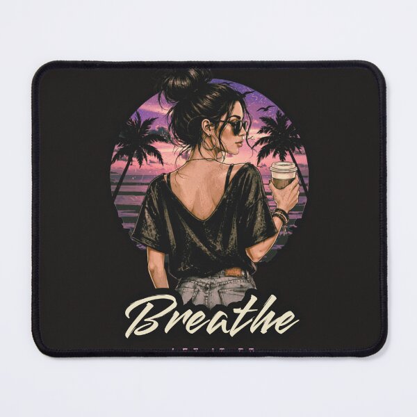 Item preview, Breathe and Let It Go – Boho Sunset Woman Retro Design (Purple) designed and sold by All-About-Life.