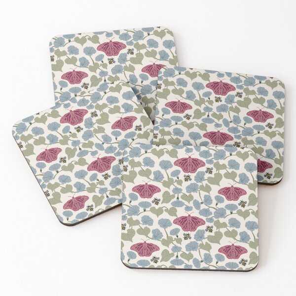 Item preview, Garden Reverie Butterfly & Bee Floral Pattern designed and sold by wildridgestudio.