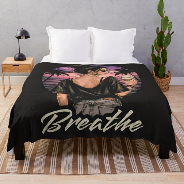 Item preview, Breathe and Let It Go – Boho Sunset Woman Retro Design (Purple) designed and sold by All-About-Life.