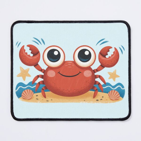 Item preview, red crab with a happy expression designed and sold by 123ks.