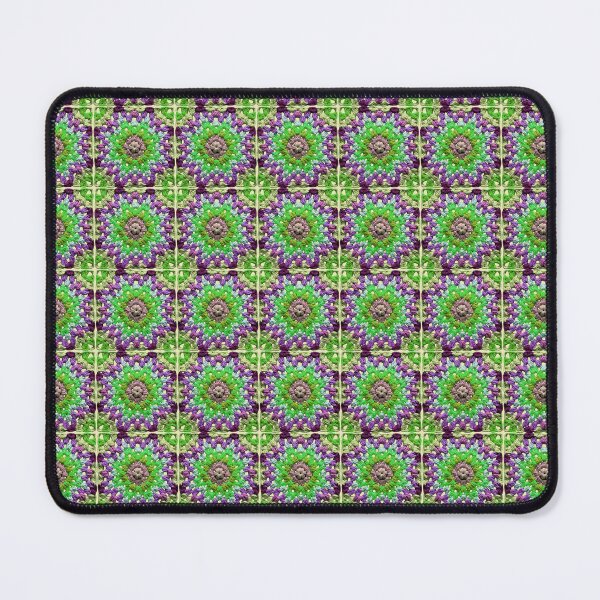 Item preview, Granny Square Crochet Pattern Seventies Retro Pink Green Pattern designed and sold by taiche.