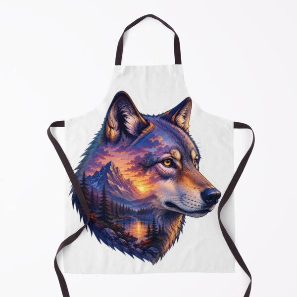 Item preview, Majestic Wolf Mountain Sunset Portrait designed and sold by Snurly.