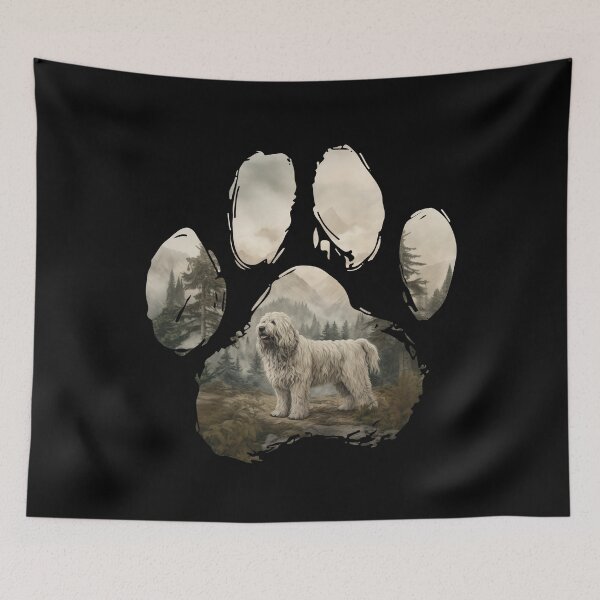 Item preview, Funny Komondor Paw Foggy Mountain Tree Mom Dad Kids designed and sold by rafaeltto.