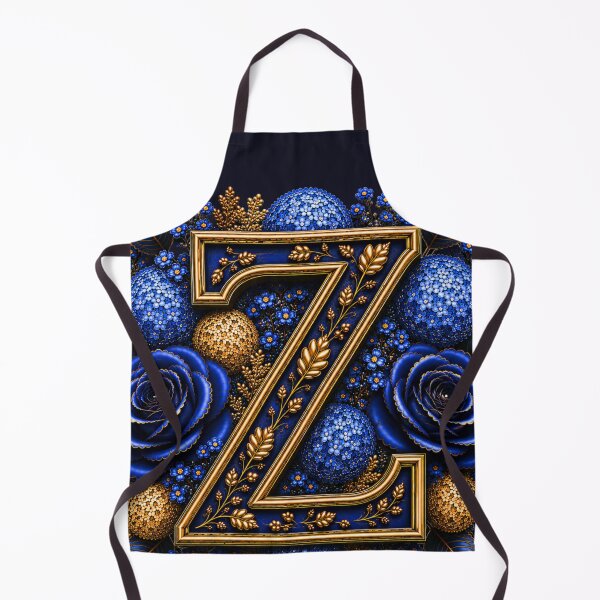 Item preview, Elegant Letter Z Monogram with Blue Hydrangeas & Gold Botanical Design | Luxury Floral Initial Art designed and sold by MoodLay.