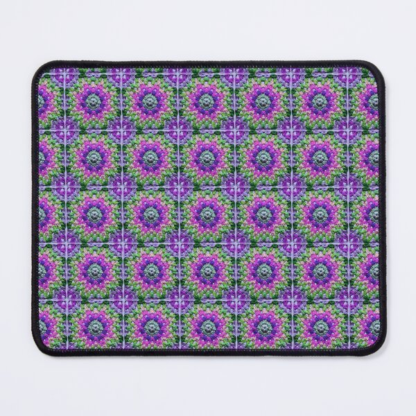 Item preview, Granny Square Crochet Pattern Seventies Retro Pastel-Blue Lilac Pattern designed and sold by taiche.