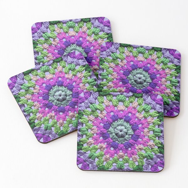 Item preview, Granny Square Crochet Pattern Seventies Retro Pastel-Blue Lilac designed and sold by taiche.