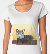 Black french bulldog and a sausage Women's Premium T-Shirt
