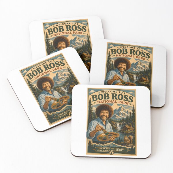Item preview, Welcome to Bob Ross National Park – Happy Little Trees Vintage Poster designed and sold by karamram.