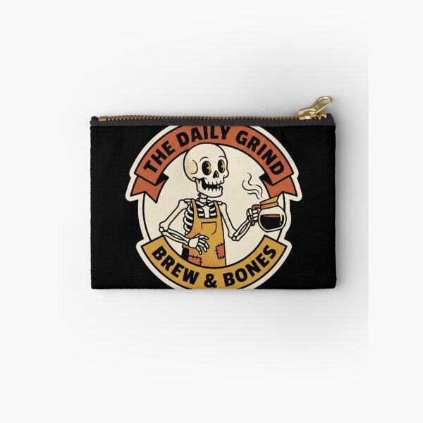 Item preview, The Daily Grind Brew & Bones Retro Skeleton Barista Coffee designed and sold by Josh Thompson.