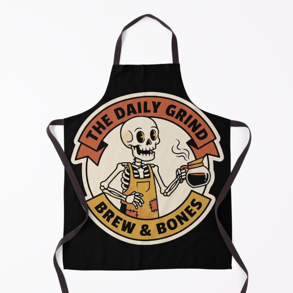 Item preview, The Daily Grind Brew & Bones Retro Skeleton Barista Coffee designed and sold by Josh Thompson.
