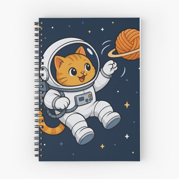 Item preview, Cute Space Cat Astronaut with Yarn Planet - Funny Orange Tabby designed and sold by Knacky Print.