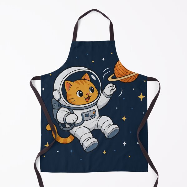 Item preview, Cute Space Cat Astronaut with Yarn Planet - Funny Orange Tabby designed and sold by Knacky Print.