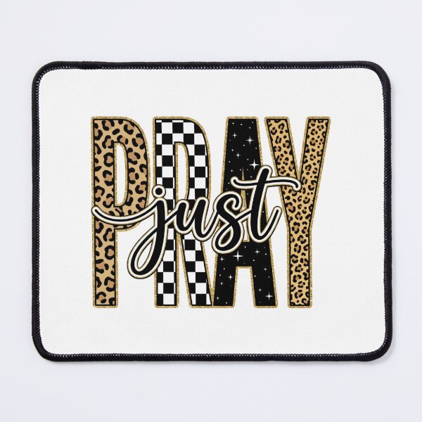 Item preview, Just Pray Leopard Print And Checkerboard Christian Faith Typography designed and sold by raedattia.