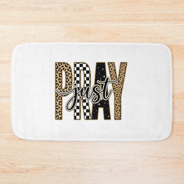 Item preview, Just Pray Leopard Print And Checkerboard Christian Faith Typography designed and sold by raedattia.
