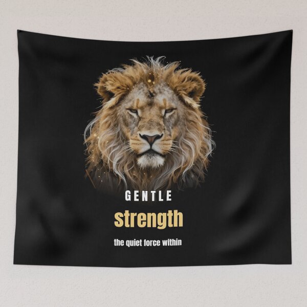 Item preview, Gentle Strength Lion Motivational Design designed and sold by Hayir Design.
