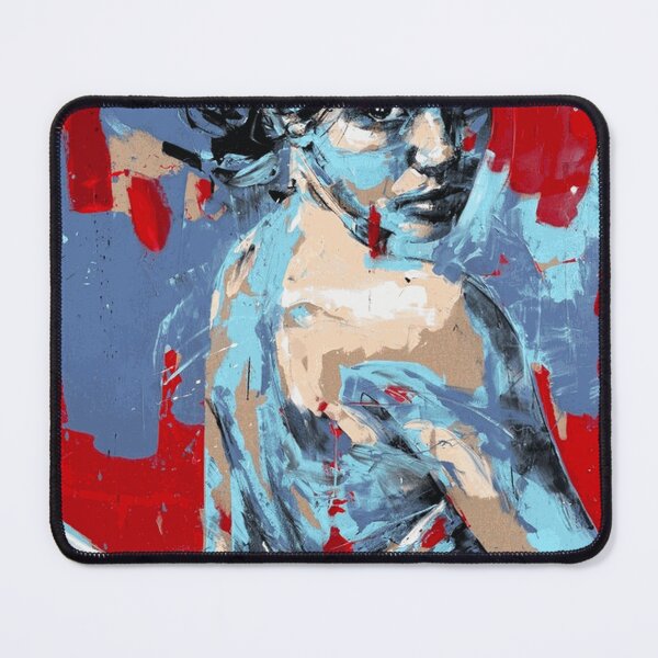Item preview, Fragmented Elegance Abstract Woman Portrait in Red and Blue designed and sold by OmerValiquet.