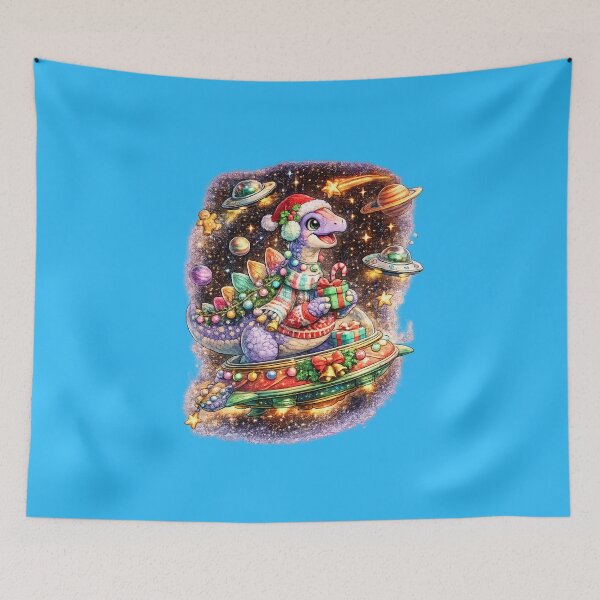Item preview, Christmas Velociraptor in Space designed and sold by annenambiro.