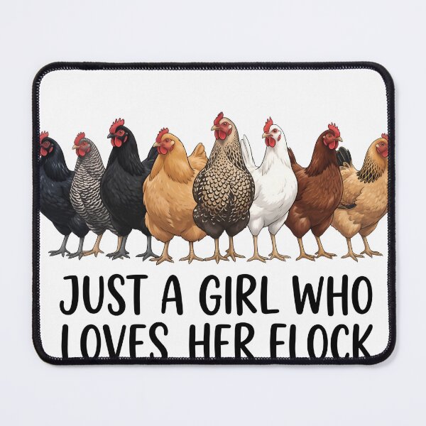 Item preview, Just A Girl Who Loves Her Flock Funny Chicken Lover Graphic Tee designed and sold by StickerNestYou.