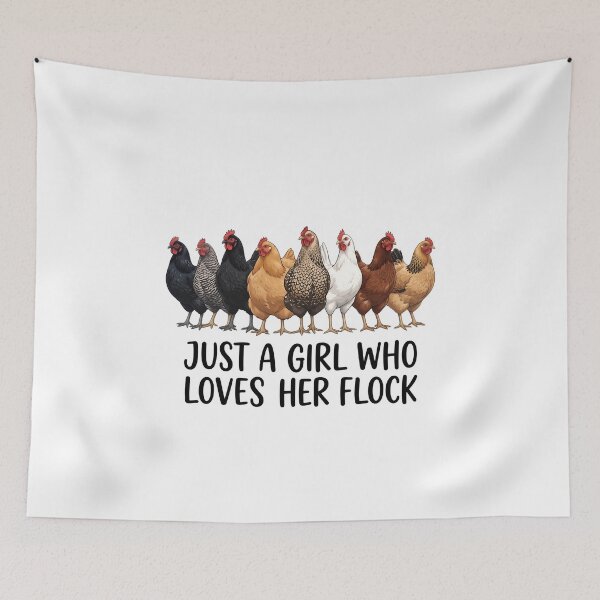 Item preview, Just A Girl Who Loves Her Flock Funny Chicken Lover Graphic Tee designed and sold by StickerNestYou.