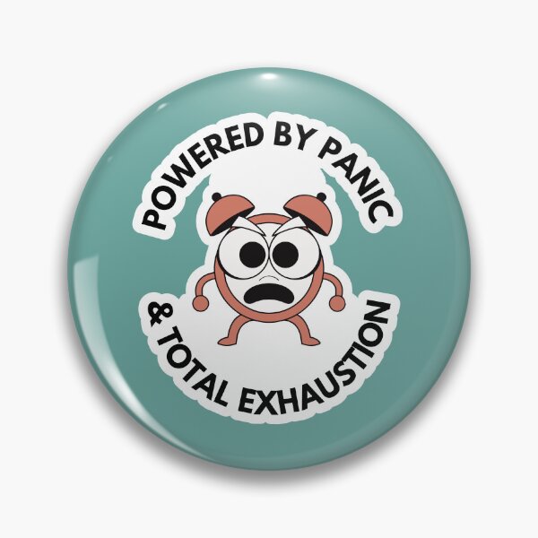 Item preview, Powered By Panic And Total Exhaustion Retro Cartoon designed and sold by SlapHappyStudio.