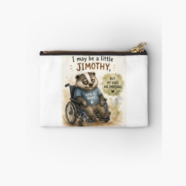 Item preview, Jimothy – 0% Energy, 100% Adorable | Funny Watercolor Badger designed and sold by DreamyBrushArt.