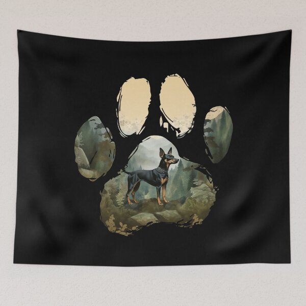 Item preview, Funny Miniature Pinscher Paw Foggy Mountain Tree Mom Dad Kids designed and sold by rafaeltto.