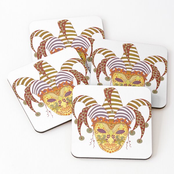 Item preview, Vintage Jester Carnival Mask Art designed and sold by beoldfashioned.
