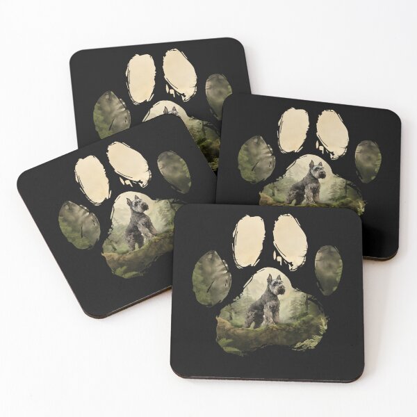 Item preview, Funny Miniature Schnauzer Paw Foggy Mountain Tree Mom Dad Kids designed and sold by rafaeltto.