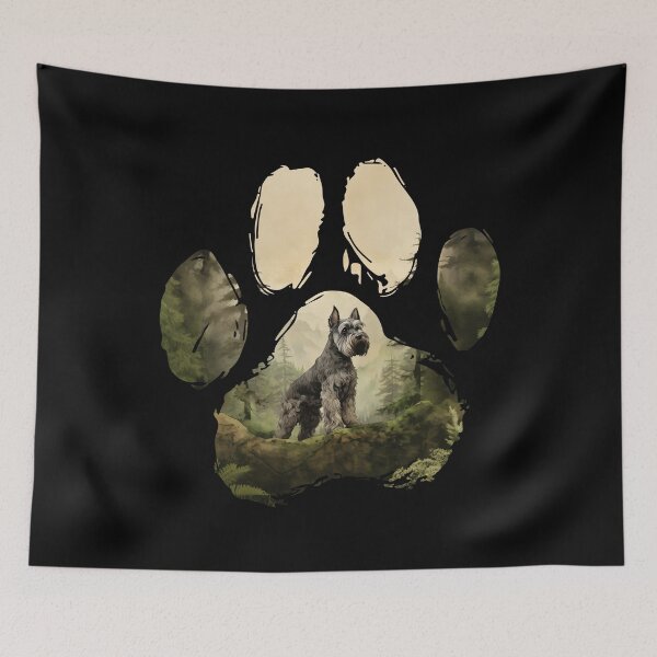 Item preview, Funny Miniature Schnauzer Paw Foggy Mountain Tree Mom Dad Kids designed and sold by rafaeltto.