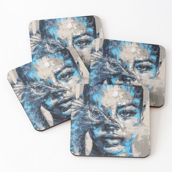 Item preview, Kindred Vision Abstract Woman and Bird Portrait designed and sold by OmerValiquet.