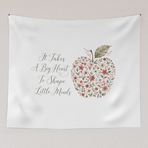Item preview, It Takes A Big Heart — Teacher Gift Wildflower Apple designed and sold by DreamelleStudio.