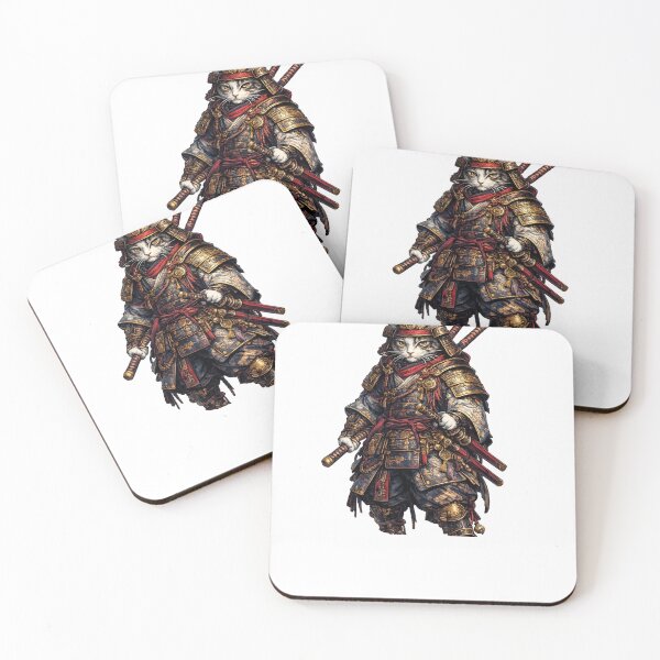 Item preview, Samurai Cat – Japanese Warrior | Premium Japanese T-Shirt Design designed and sold by oatsupspace.