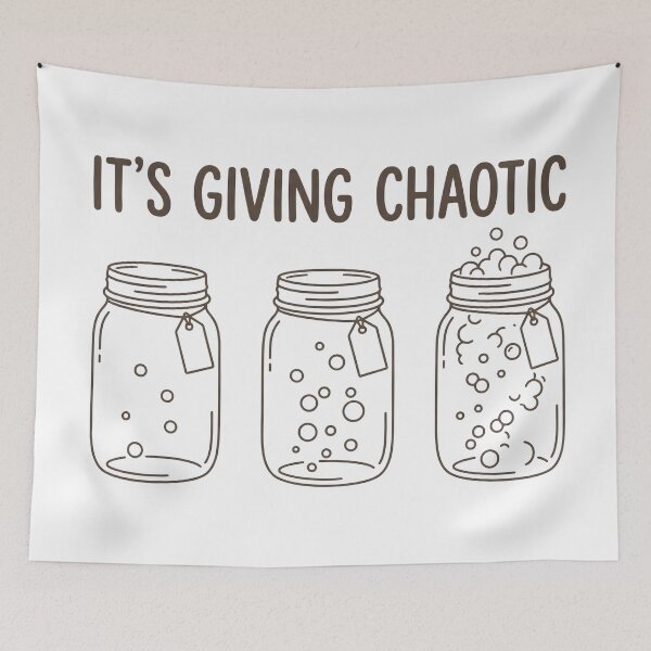 Item preview, It's Giving Chaotic Funny Mason Jar T-Shirt | Chaos Aesthetic Humor Meme Design designed and sold by StickerNestYou.