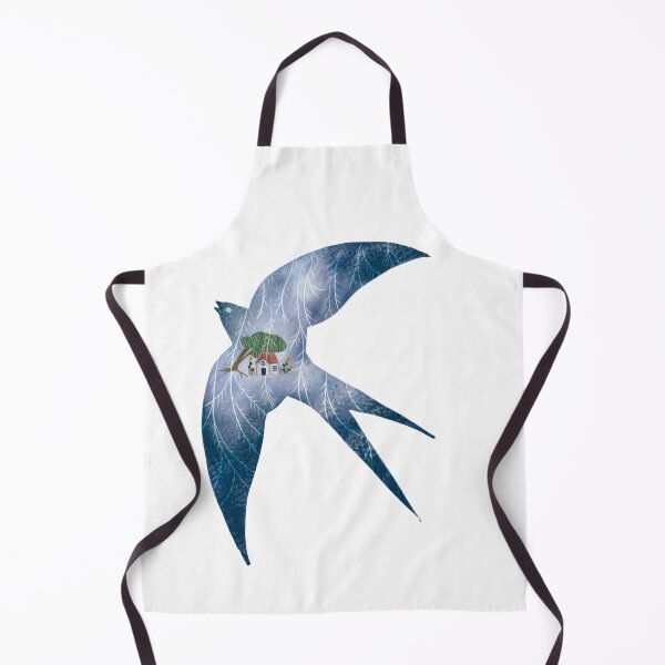 Item preview, Cottagecore Swallow, Celestial Bird, Cool Blue, Moon and Stars designed and sold by Dormitria.