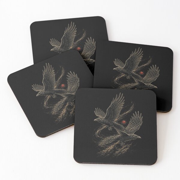 Item preview, Crossing Paths — Norse Ravens in Intersecting Flight designed and sold by OblivionRise.