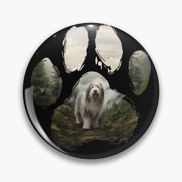 Item preview, Funny Old English Sheepdog Paw Foggy Mountain Tree Mom Dad Kids designed and sold by rafaeltto.