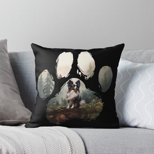 Item preview, Funny Papillon Paw Foggy Mountain Tree Mom Dad Kids designed and sold by rafaeltto.