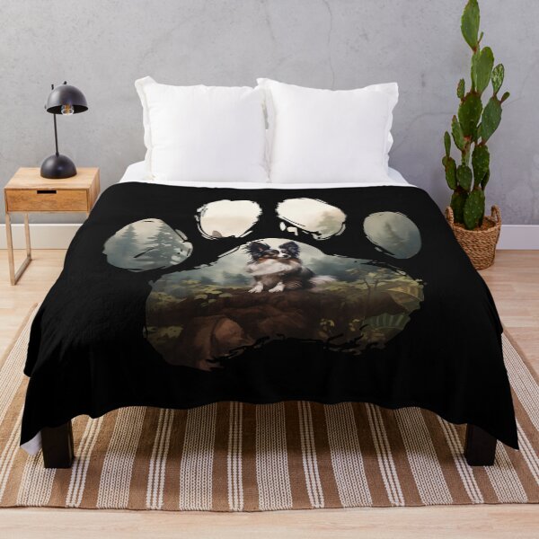 Item preview, Funny Papillon Paw Foggy Mountain Tree Mom Dad Kids designed and sold by rafaeltto.