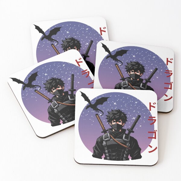 Item preview, Ninja and dragon shadow against the night sky designed and sold by DOMANGA.